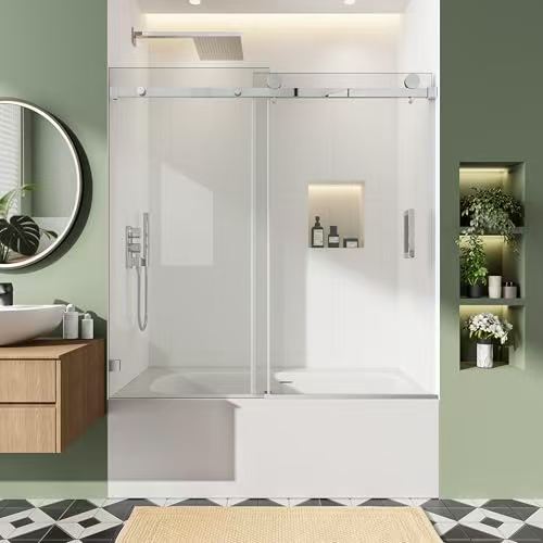 Alcove Tub Door · Soft Green Bath